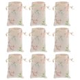 thumbnail image 1 of 50pcs Drawstring Bags Pouches Burlap Sachet Bag with Printed Flower Branch, 1 of 7