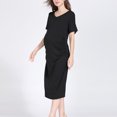 thumbnail image 2 of SDNall Robe à Manches Longues Femmes Couleur Unie Ample Vêtement Femme Enceinte Robe à Manches Courtes Chemise de Nuit Robe à Manches Courtes,Robe à Manches Courtes,Robe avec Manches, 2 of 9