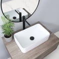 thumbnail image 1 of Stylish Vessel 19"Wx 11 ½"D White Porcelain Rectangular Bathroom Sink P-227H, 1 of 11