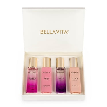 Bella Vita Luxury Woman Eau De Parfum Gift Set 4x20 ml for Women with Date, Senorita, Glam, Rose Perfume