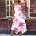 thumbnail image 3 of Ovzne Robes pour Femmes 2025 Robe de Plage Femme Mode Été Plage Imprimé Poches Débardeur Col Rond Sans Manches Débardeur Robes Robe de Printemps Imprimée Liquidation, 3 of 6