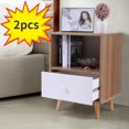 thumbnail image 4 of JAXPETY Set of 2 Nightstand Bedside Table with Open Storage and Drawer for Bedroom Living Room, 4 of 7