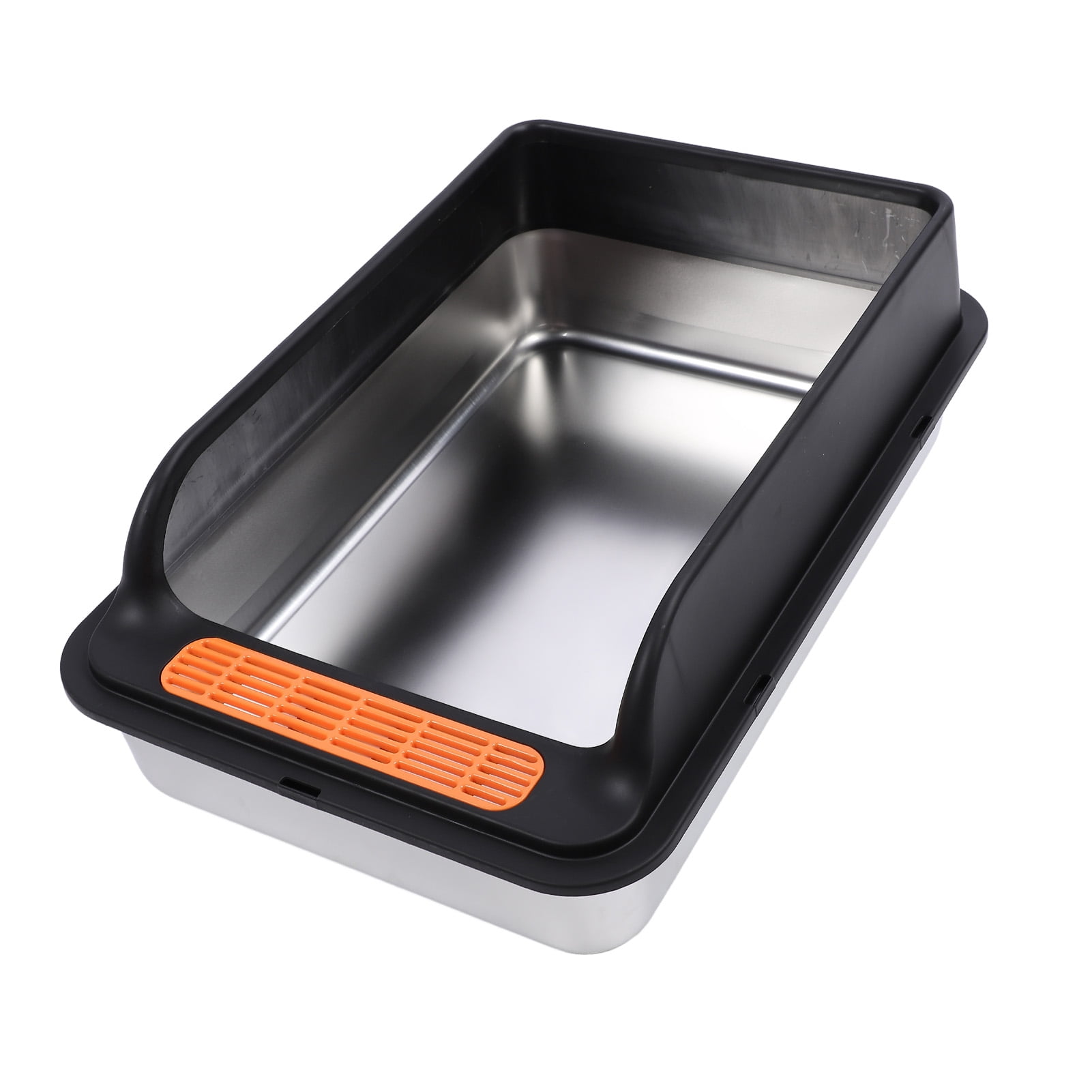 Large Metal Litter Box, Stainless Steel High Sided Kitty Litter Tray Non Stick Metal Kitty Litter Box for Kitten Medium Cats