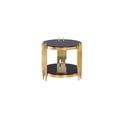 thumbnail image 2 of K-Living Venus End Table with Black Glass Top & Gold Polished Stainless Steel Base, 2 of 6