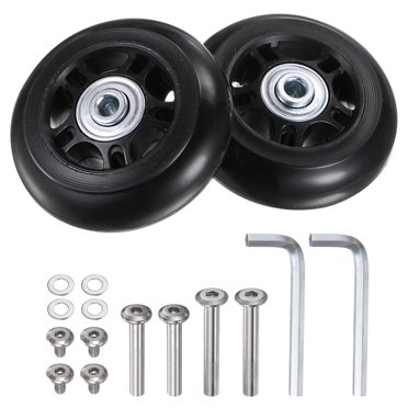Unique Bargains Replacement Luggage Wheels 70x24mm Suitcase Wheel Repair Kits 2 PU Bearing Wheels for Trolley Bag, Inline Skate