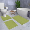 thumbnail image 5 of Fridja 3pcs Bathroom Rugs Bath Mat Toilet Mats Soft Comfortable Non-Slip Bathroom Rug Set Bath Mats for Bathroom Machine Washable Bath Mat Bathroom Rug Sets, Green, 5 of 5
