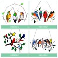 thumbnail image 3 of Suncatcher Window Hangings Multicolor Birds on a Wire Birds Stained Window Hangings Birds Pendant Ornaments for Windows Doors Garden Home Spring Decorations, 3 of 8