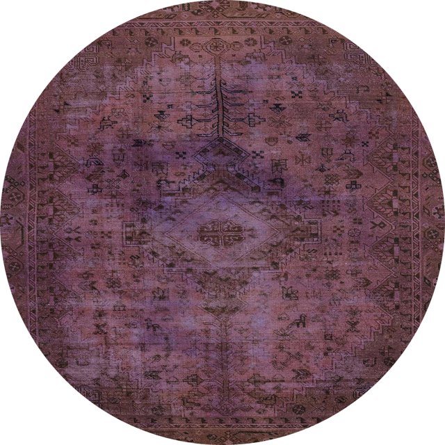 Ahgly Company Tapis d'Intérieur Ronds Abstraits Rouges Abstraits pour Aire, 7 Pieds Rond