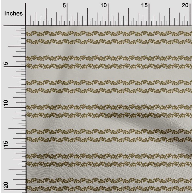oneOone Cotton Poplin Dark Olive Green Fabric Leaves Block Craft Project Decor Fabric Print By The Yard 42 Inche Wide