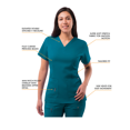 thumbnail image 3 of Adar Pro Scrubs For Women - Elevated V-Neck Scrub Top, 3 of 7
