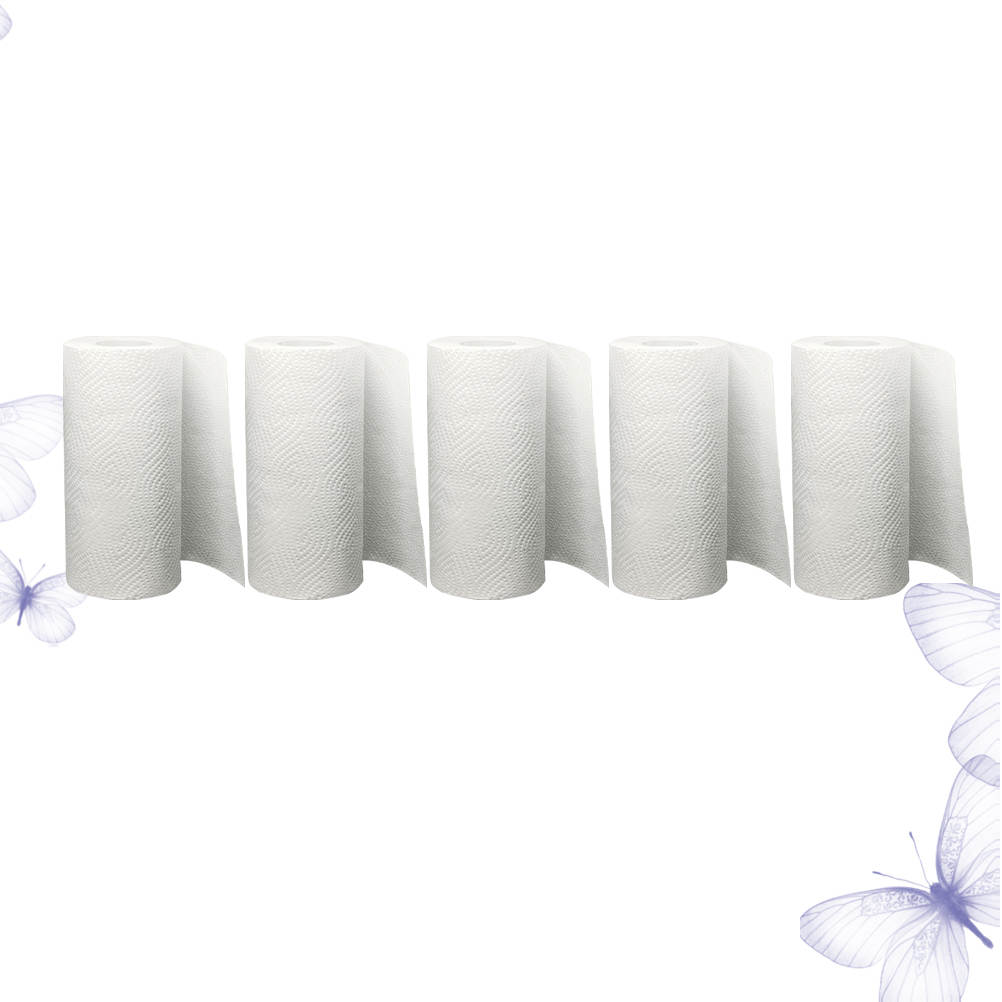 OULII 5 Rolls Paper Towel Bulk Oil Absorption White for Young People