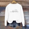 thumbnail image 3 of BLVB Chandail à Col Rond pour Femmes, Imprimé de Cœur, Manches Longues, Mignon, Coupe Ample, Léger, Hauts d'Automne, Cadeaux de la Saint-Valentin, 3 of 5