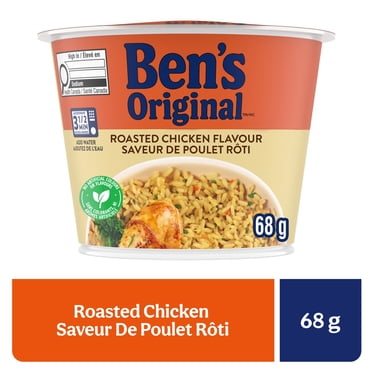 BEN'S ORIGINAL™ Roasted Chicken Flavour Rice Single Serve Cup, Snack or Side, Microwave in 3.5 Minutes, 68 g