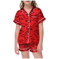 thumbnail image 1 of Hiiyo Little Girls Pajama Set Dinosaur Print Button-Down Sleepwear Set,2-Piece,Sizes 2-13T, 1 of 4