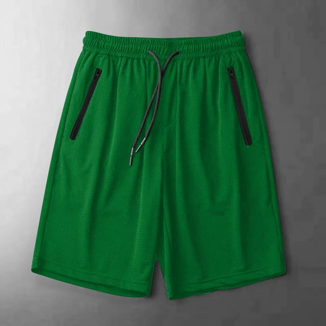 Admvng Plus Size Shorts For Men Solid Color Summer Ice Silk Drying Running Shorts With Pocket S-5XL