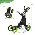 thumbnail image 2 of Gymax Chariot de Golf Pliable à 4 Roues à Pousser et Tirer avec Frein Sac Imperméable Vert, 2 of 10