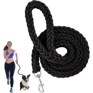 Une laisse de chien en corde, une laisse de chiens forte avec des poignées rembourrées confortables, nylon åttaflätat une laisse, cordes haute performance