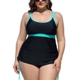 thumbnail image 1 of Charmo Womens Plus Size Tankini Tops Side Tie Swim Tops Tummy Control Flowy Bathing Suits Tops, 1 of 6