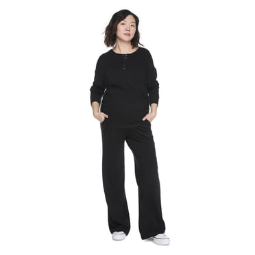 Pantalon de détente à jambe large par-dessus le ventre Paisley Sky Maternité