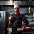 thumbnail image 1 of Men's Catering Chef Workwear Long Sleeve Cardigan Shirt Kitchen Outfit Comfortable Durable Top for Cooking, 1 of 3