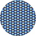 thumbnail image 1 of Ahgly Company Machine Washable Indoor Round Transitional Blue Area Rugs, 8' Round, 1 of 7