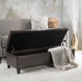 thumbnail image 1 of Kaitlyn Brown Tufted Bonded Leather Ottoman Storage Bench, 1 of 3