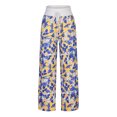 thumbnail image 4 of Birdeem Womens Spring/Summer High Waist Pants Printed Fashion Flower Print Waist Wide Leg Pants, 4 of 10