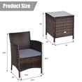 thumbnail image 2 of Patiojoy 3-Piece Patio Wicker Rattan Furniture Set Conversation Sofa Set  W/Coffee Table Grey, 2 of 10