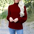 thumbnail image 2 of KIHOUT Spring Winter Womens Tops Blouse Long Sleeve High Collared T-shirts Solid Color Casual Loose Sweatshirt Tops, 2 of 7