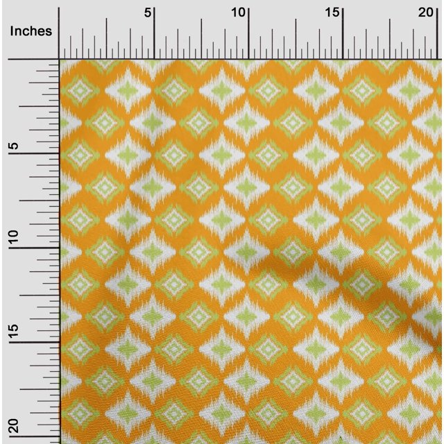 oneOone Cotton Silk Fabric Geometric Ikat Decor Fabric Printed BTY 42 Inch Wide