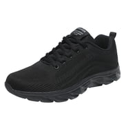 2025 Men Mesh Mountaineering Sneaker Rack for Men Bedroom Casual Sport Shoes Lace Mens Sneaker Boots Size 14 Up Solid Color Running Breathable Soft Bottom Sneakers