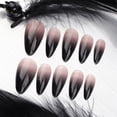 thumbnail image 4 of WIFKLSIIPG European and Wear A Black French Gradient Short Almond Can Be Nail 1ml, 4 of 7