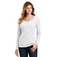 thumbnail image 1 of Port & Company ®  Ladies Long Sleeve Fan Favorite V-Neck Tee. Lpc450vls L White, 1 of 1