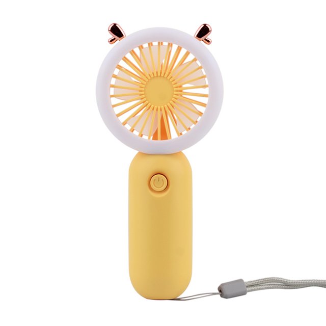 tredstone Compact Portable Fan With LED Night Light And Strong Wind For Travel And Shopping Cartoon Silent Fan Ginger