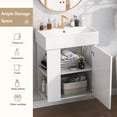 thumbnail image 4 of Homy Casa Modern 21.6 Inch Wall-Mounted Bathroom Vanity Cabinet with Ceramic Basin - Left Storage, White, 4 of 6