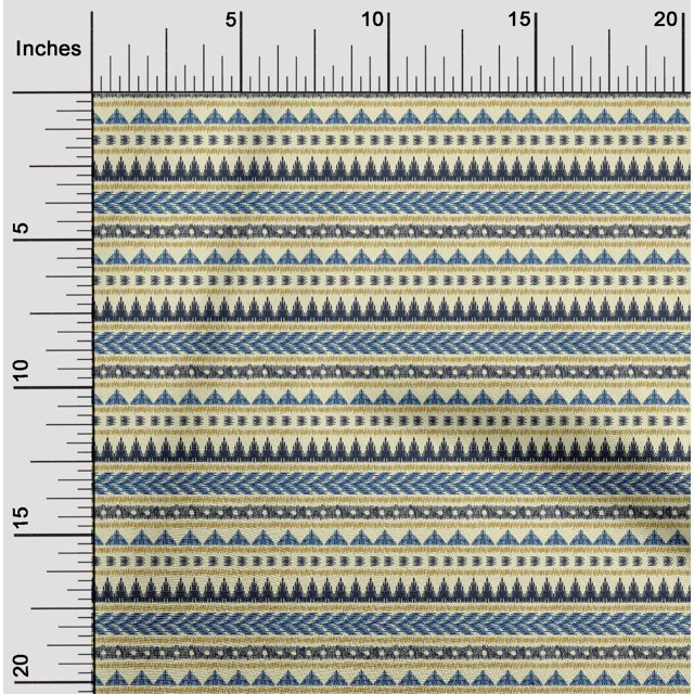 oneOone Organic Cotton Poplin Twill Fabric Geometric Ikat Decor Fabric Printed BTY 42 Inch Wide