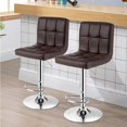 thumbnail image 2 of Set of 2 Bar Stool, Comfortable Swivel Adjustable PU Leather Bar Chair with Backrest, Soft Cushioned Seat, Footrest, Sturdy Metal Frame, Barstools for Kitchen, Pub (Black, White, Brown, Red), 2 of 8