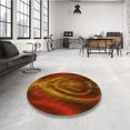 thumbnail image 4 of Ahgly Tapis Rond Lavable en Machine Intérieur Transitionnel Acajou Brun, 6 Pieds Rond, 4 of 7