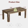 thumbnail image 2 of 71 Inch Farmhouse Dining Table for 6-8 People, Large Rectangular Kitchen Table with Thick Engineered Wood Top, Wide Leg Base, Heavy-Duty Dining Table for Dining Room, Kitchen, Home Office,Brown, 2 of 9