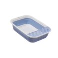 thumbnail image 3 of GROWTH TANK Cat Pet Litter Tray Folding Cat Sandbox Semi Enclosed Portable Kitty Litter Pan for Rabbit All Kinds of Cat Litter Small Animals 46x34x12cm Blue, 3 of 9