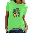 thumbnail image 2 of T-shirt de la Saint-Patrick pour Femmes Mode Col Rond Imprimé Manches Courtes T-shirt Décontracté Ample Hauts T-Shirts de la Saint-Patrick pour Femmes, 2 of 6