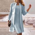 thumbnail image 2 of JUNWELL Robe Deux Pièces pour Mère de la Mariée Élégante Moulante Formelle Robe d'Invitée de Mariage Décontractée à Découpes Cardigan Moulant Robe Midi Ensembles, 2 of 5