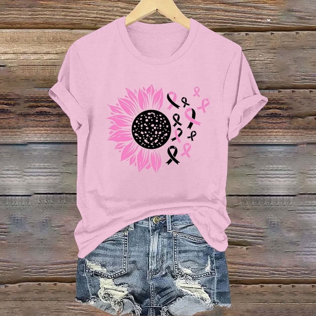 Blouses pour Femmes, Mode pour Femmes Blouse à Manches Courtes Imprimée, T-Shirt à Col Rond Amusant