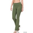 thumbnail image 1 of CHUANK Womens & Plus Stretch Cotton Fold-Over High Waist Bootcut Workout Flared Yoga Pants, 1 of 4