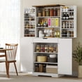 thumbnail image 2 of HOMCOM Armoire de Garde-Manger de Cuisine 72 Pouces, Armoire de Rangement de Cuisine Style Ferme, Blanc, 2 of 10