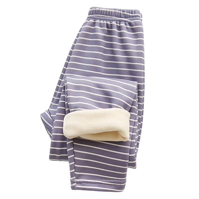 MIASHUI Leggings pour Filles Enfants Doux Chauds Extensibles Pantalon Pleine Longueur à Rayures Collants à Enfiler, Gris, 7-8 Ans