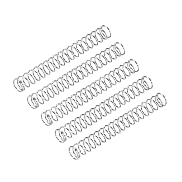 Unique Bargains Ressort de Compression, Lot de 5 en Acier Inoxydable 304, Diamètre 5 mm, Fil 0,5 mm, Longueur 40 mm