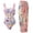 Pink, variant on Daisyyozoid Womens Swimwear Clearance Halter Split Three-piece Printed Swimsuit