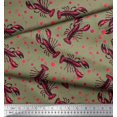 thumbnail image 2 of Soimoi Rayon Fabric Dot & Lobster Ocean Printed Craft Fabric by The Yard 56 Inch Wide, 2 of 3