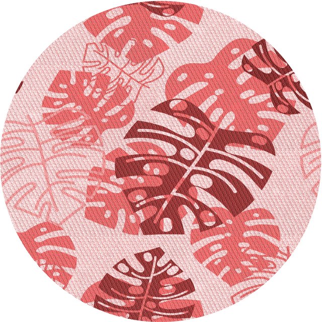 Ahgly Company Tapis Rond Lavable en Machine Intérieur Transitionnel Rose Profond, 8 Pieds Rond